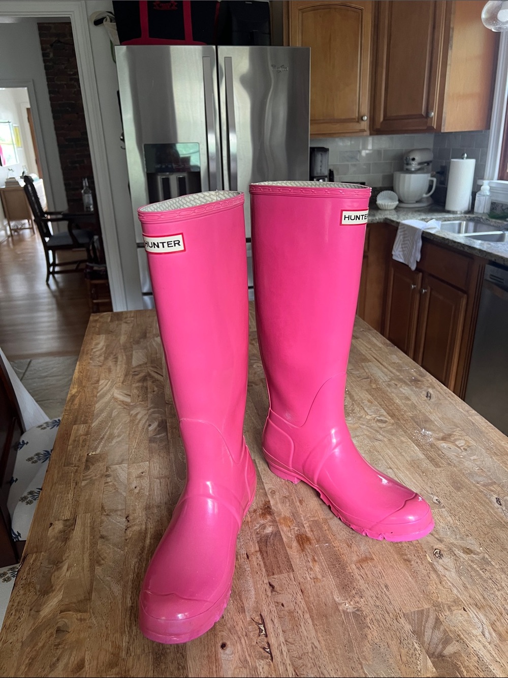 Hunter Women's Tall Rain Boots in Bright Pink